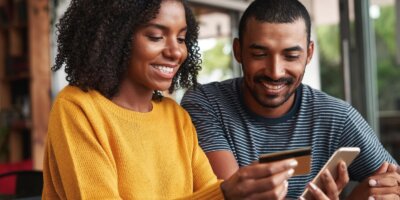 Couple making a purchase