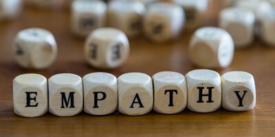 Letter blocks spelling the work empathy