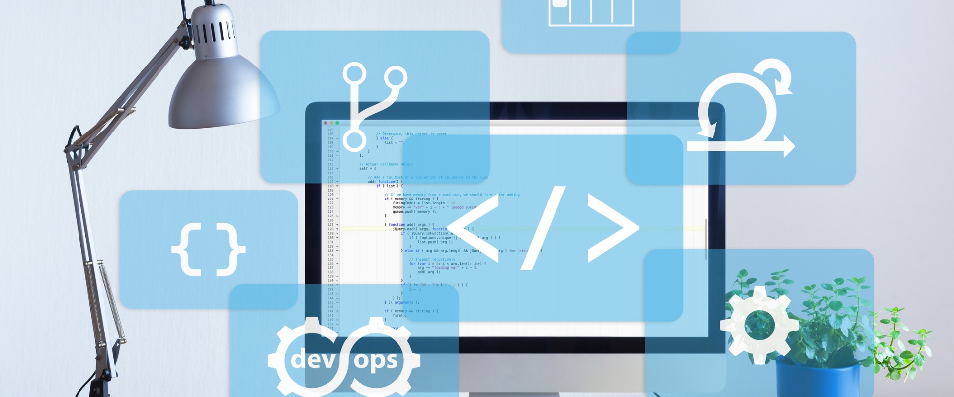 Illustration showing software development