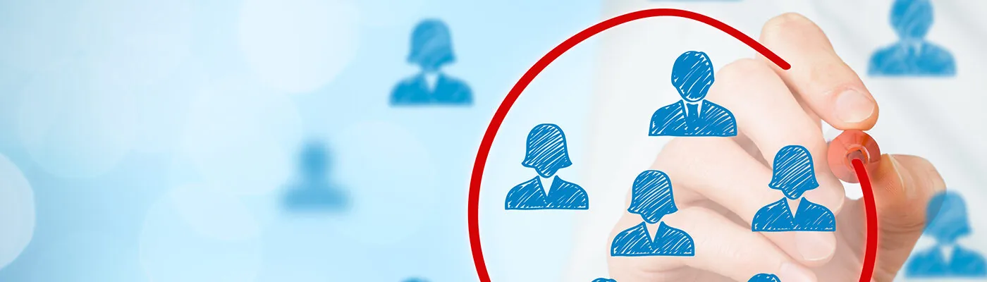 Header image of a person circling a group of user icons with a red pen to differentiate them from the rest