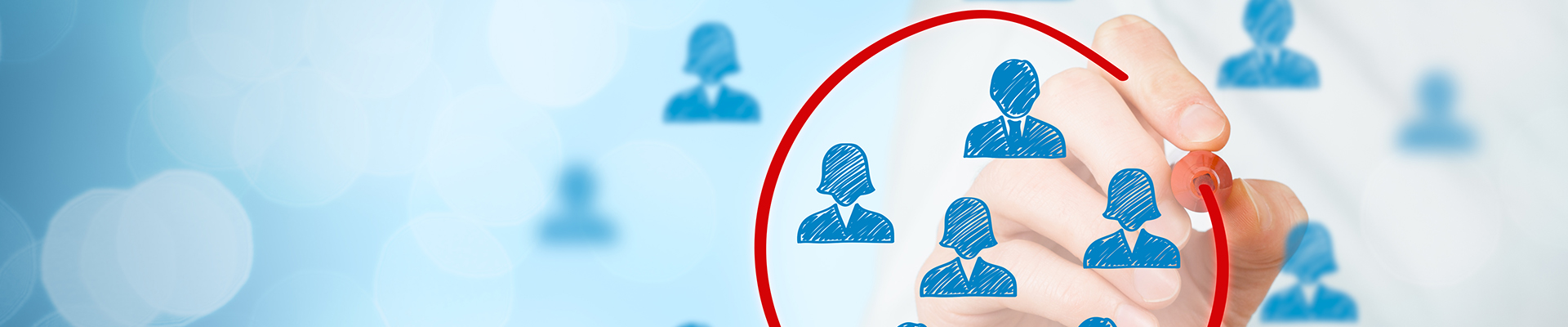 Header image of a person circling a group of user icons with a red pen to differentiate them from the rest